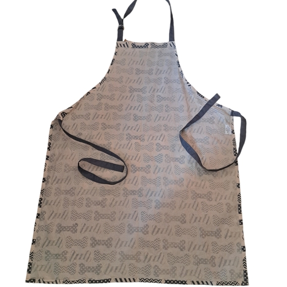 STUDIO KITCHEN all over DOG BONES cotton apron tie waist pockets groomer dog Mom - Picture 2 of 6